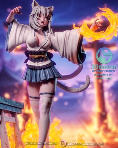 White Cat Girl | Handcrafted Figure