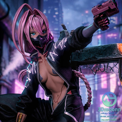 Neon Blade Mercenary | Handcrafted Figure