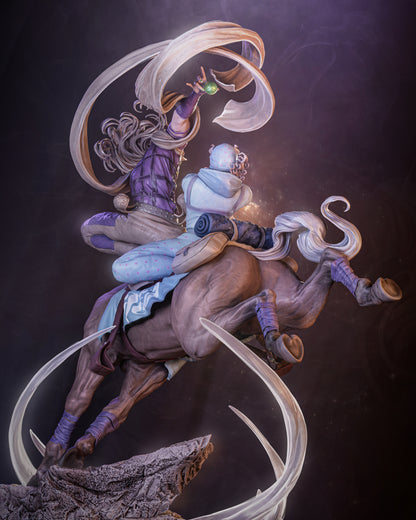 Golden Cowboy & Blue Rider | Handcrafted Figure