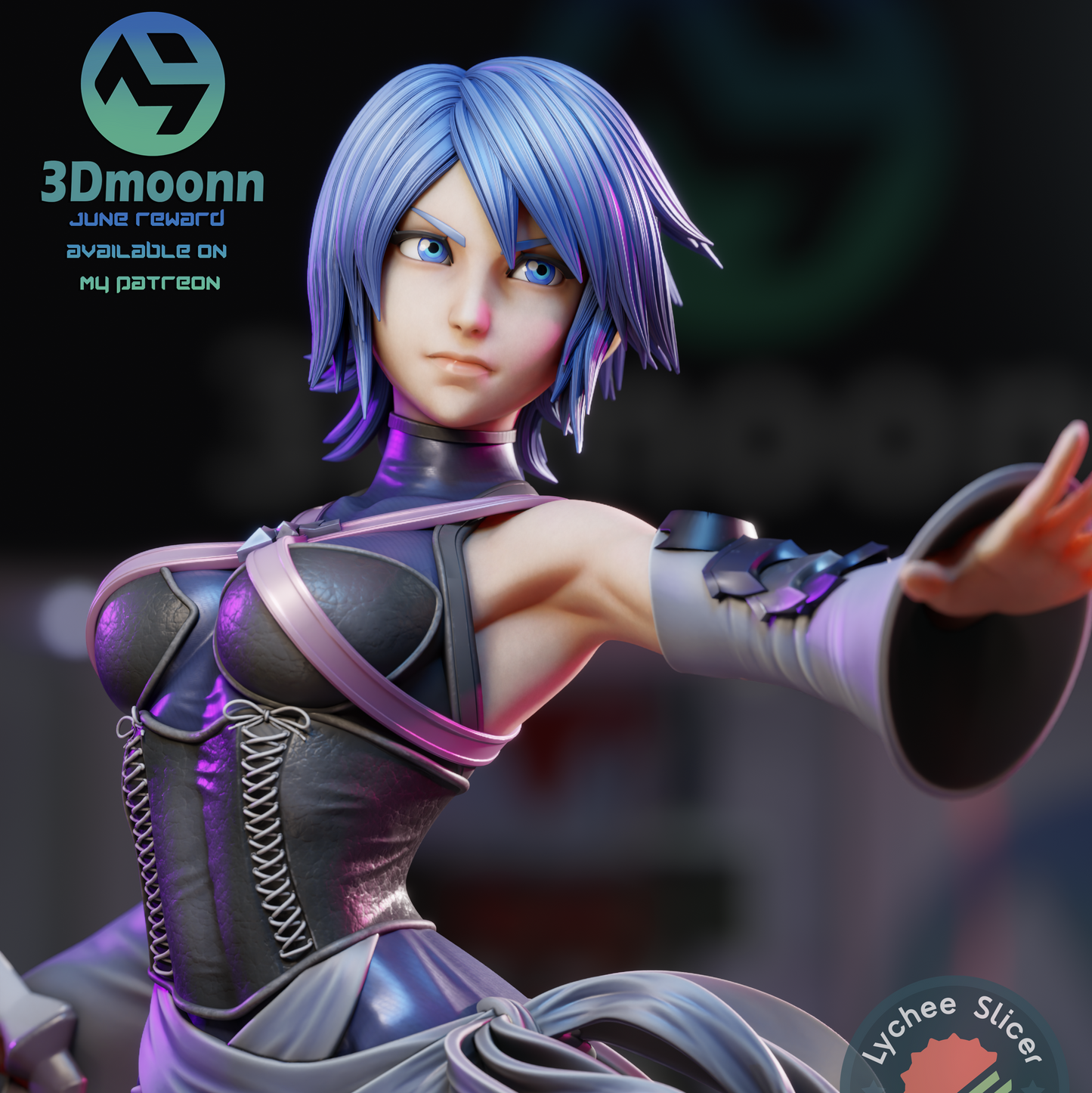 Blue Keyblade Mistress | Handcrafted Figure
