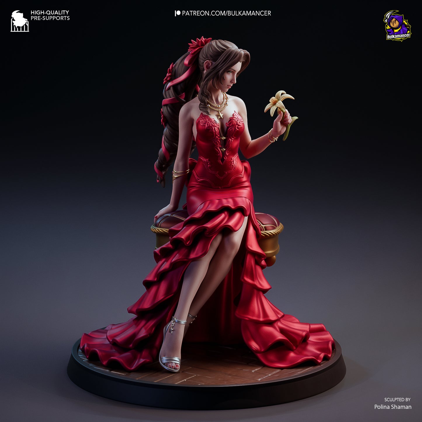 Aerith in Red Dress | Final Fantasy VII | Handcrafted Figure