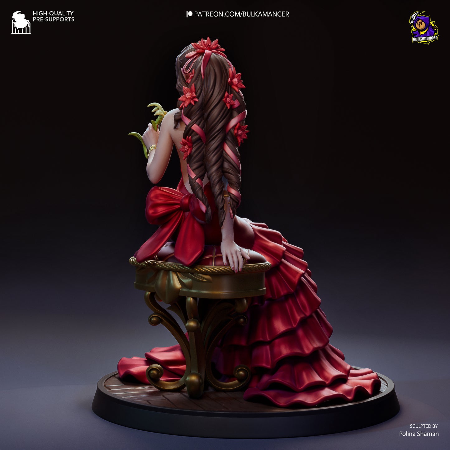 Aerith in Red Dress | Final Fantasy VII | Handcrafted Figure