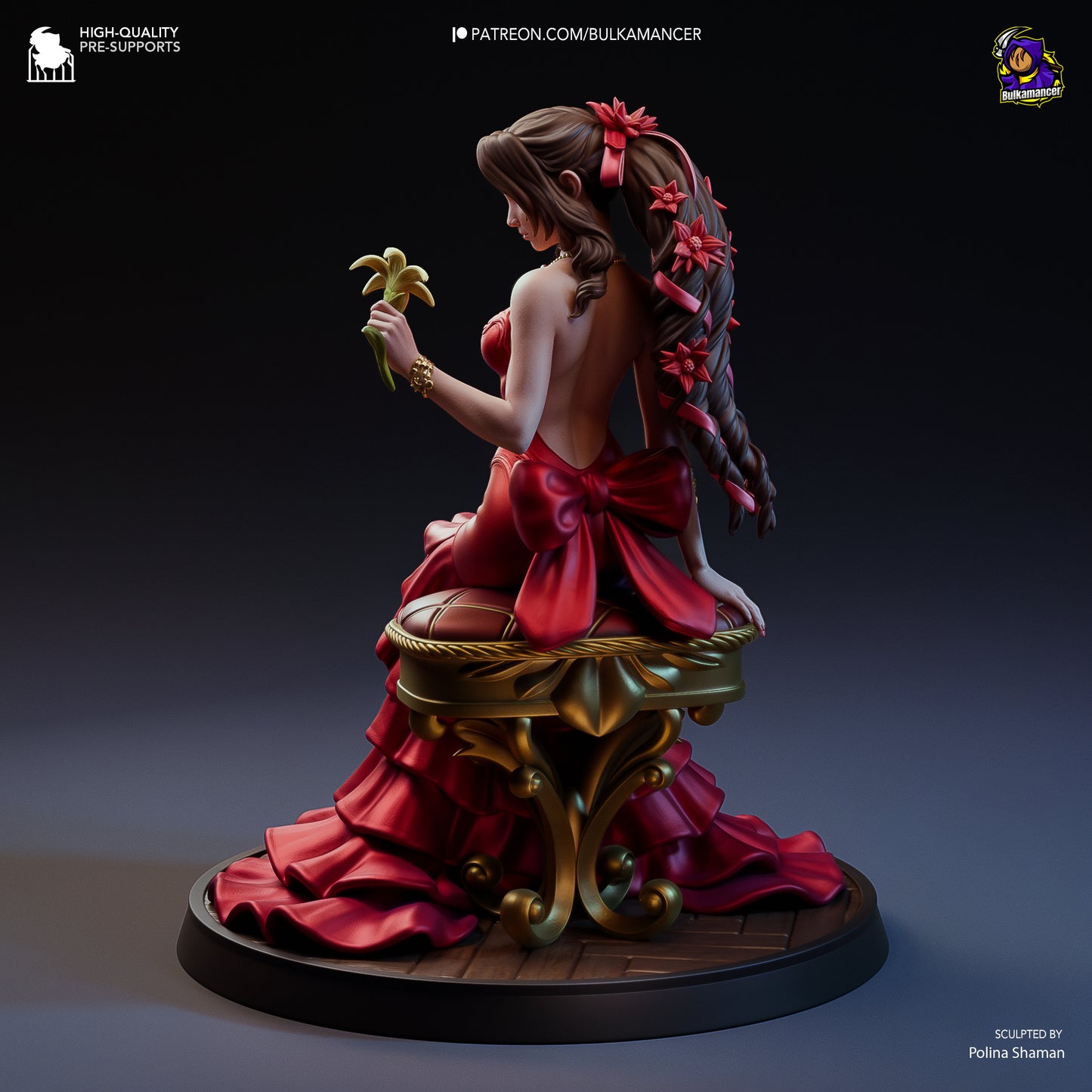 Aerith in Red Dress | Final Fantasy VII | Handcrafted Figure
