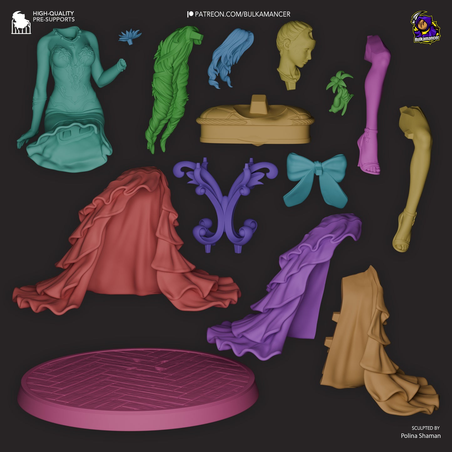 Aerith in Red Dress | Final Fantasy VII | Handcrafted Figure