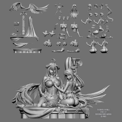 Vampire Lady & Dark Succubus | Handcrafted Figure