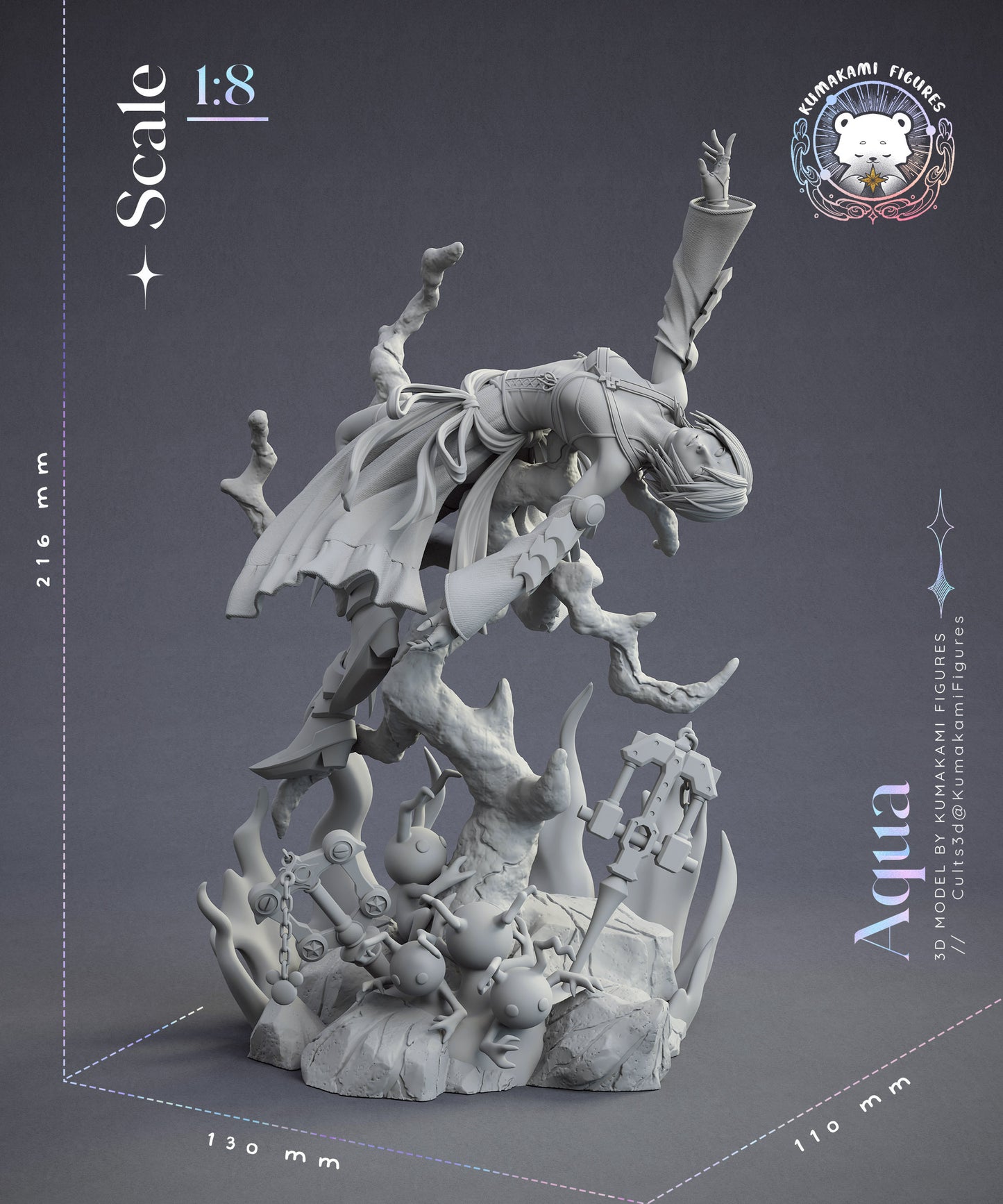 Blue Keyblade Mistress | Handcrafted Figure