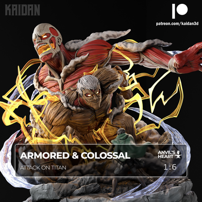 Armored Titan & Colossal Titan | Attack on Titan | Handcrafted Figure