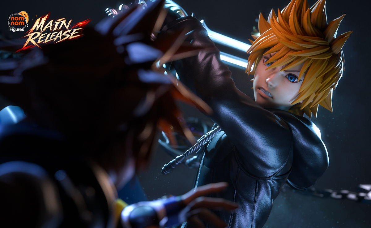Blonde Blade Warrior & Spiky-Haired Hero | Handcrafted Figure