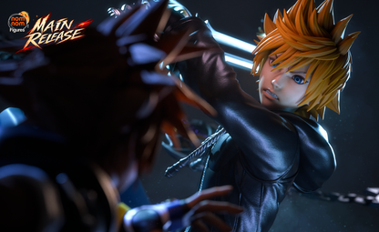 Blonde Blade Warrior & Spiky-Haired Hero | Handcrafted Figure