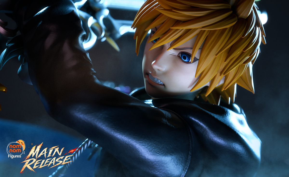 Blonde Blade Warrior & Spiky-Haired Hero | Handcrafted Figure