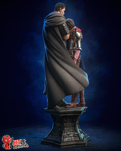 Black Swordsman & Falcon Maiden | Handcrafted Figure