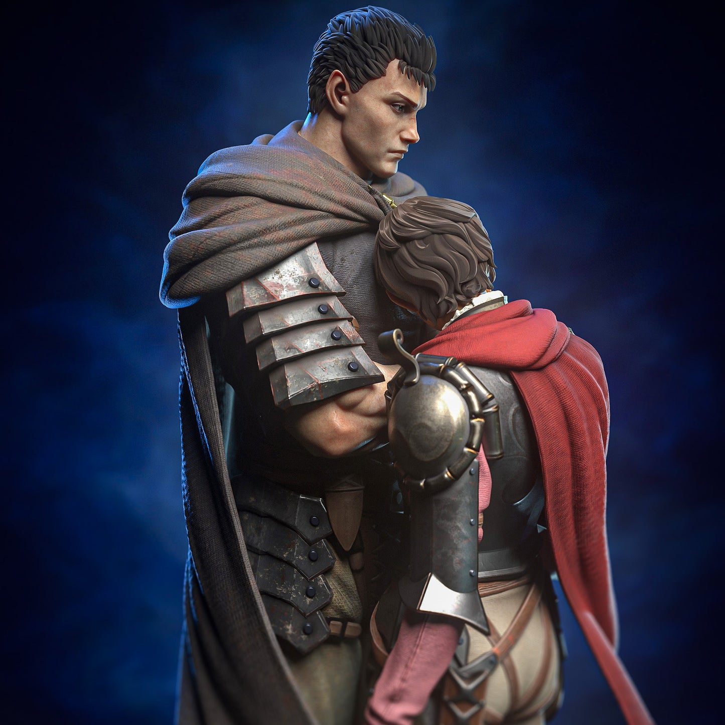 Black Swordsman & Falcon Maiden | Handcrafted Figure