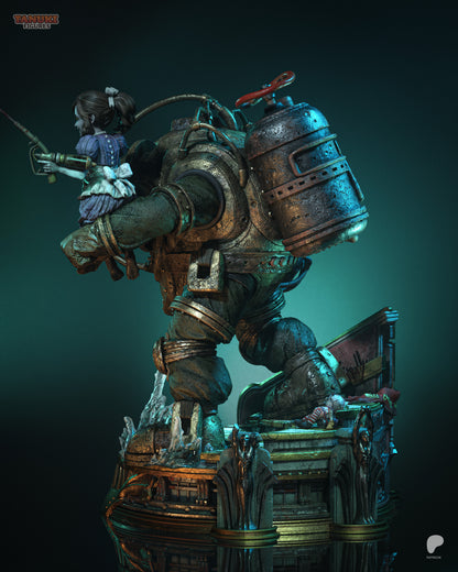 Armored Guardian & Little Girl | Handcrafted Figure