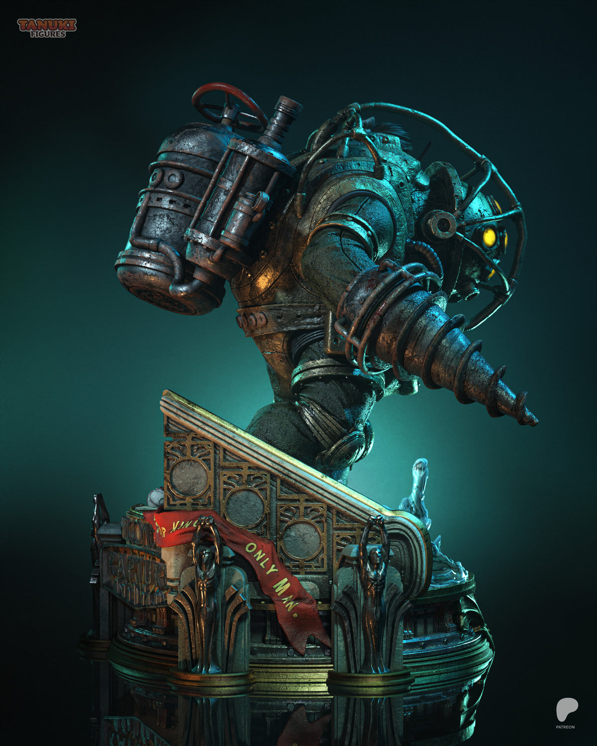 Armored Guardian & Little Girl | Handcrafted Figure