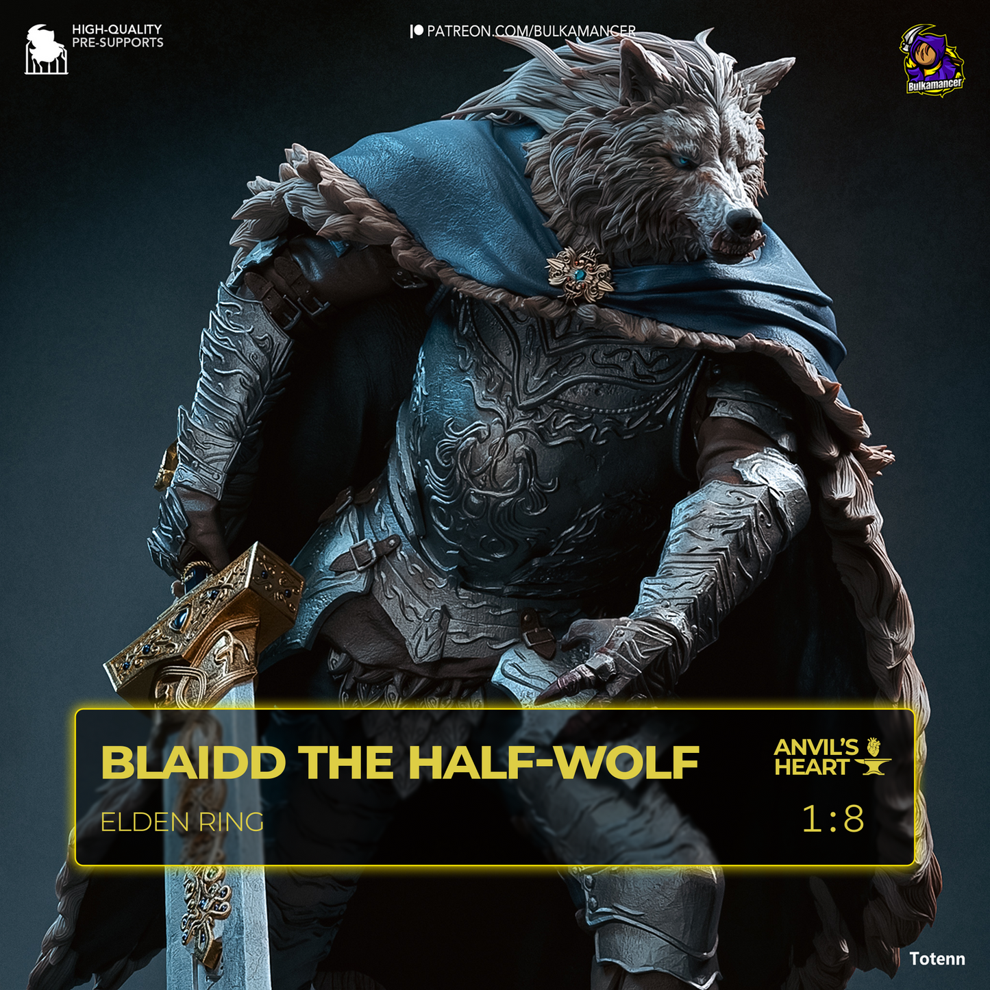 Blaidd the Half-Wolf | Elden Ring | Handcrafted Figure