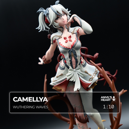 Crimson Blossom Maiden | Handcrafted Figure