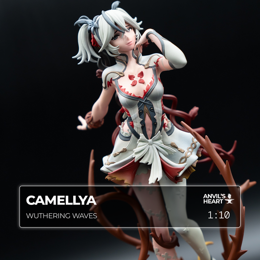 Crimson Blossom Maiden | Handcrafted Figure