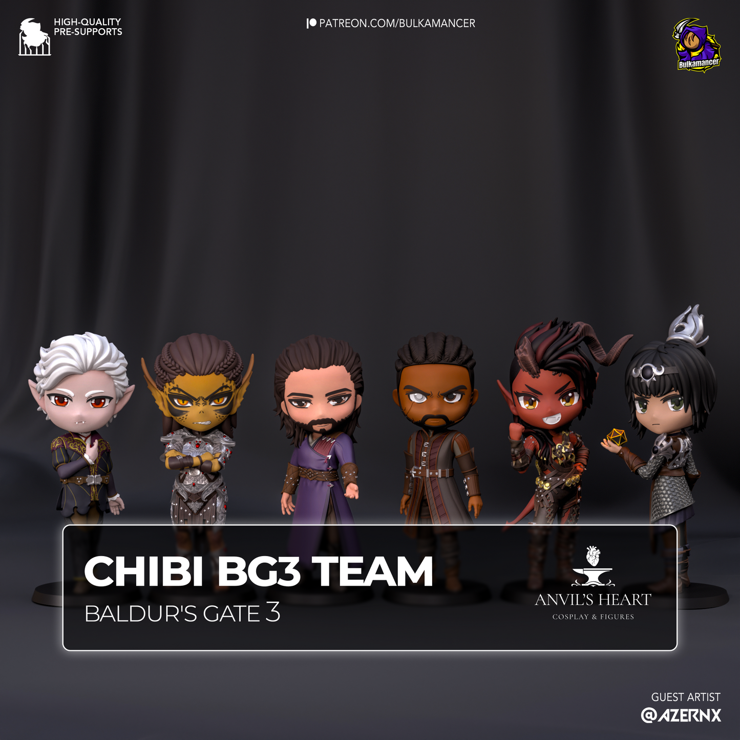 Chibi BG3 team | Baldur's Gate 3 | Handcrafted Figure