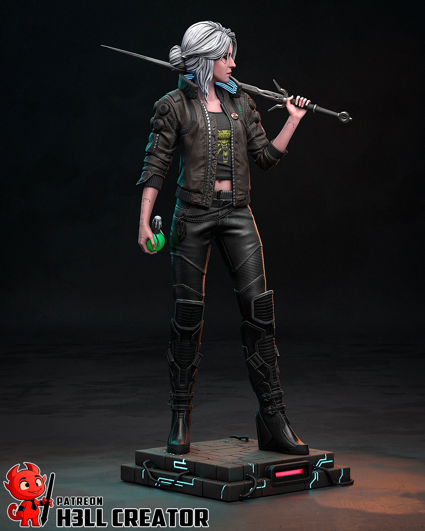 Ciri | Cyberpunk 2077-The Witcher | Handcrafted Figure