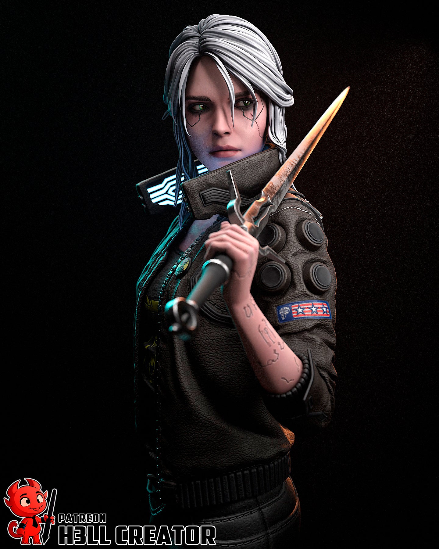 Ciri | Cyberpunk 2077-The Witcher | Handcrafted Figure