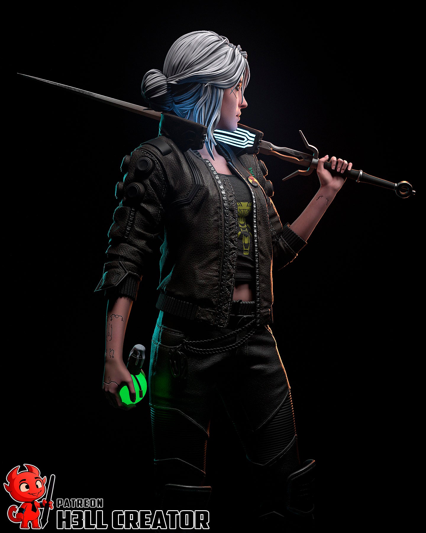 Ciri | Cyberpunk 2077-The Witcher | Handcrafted Figure