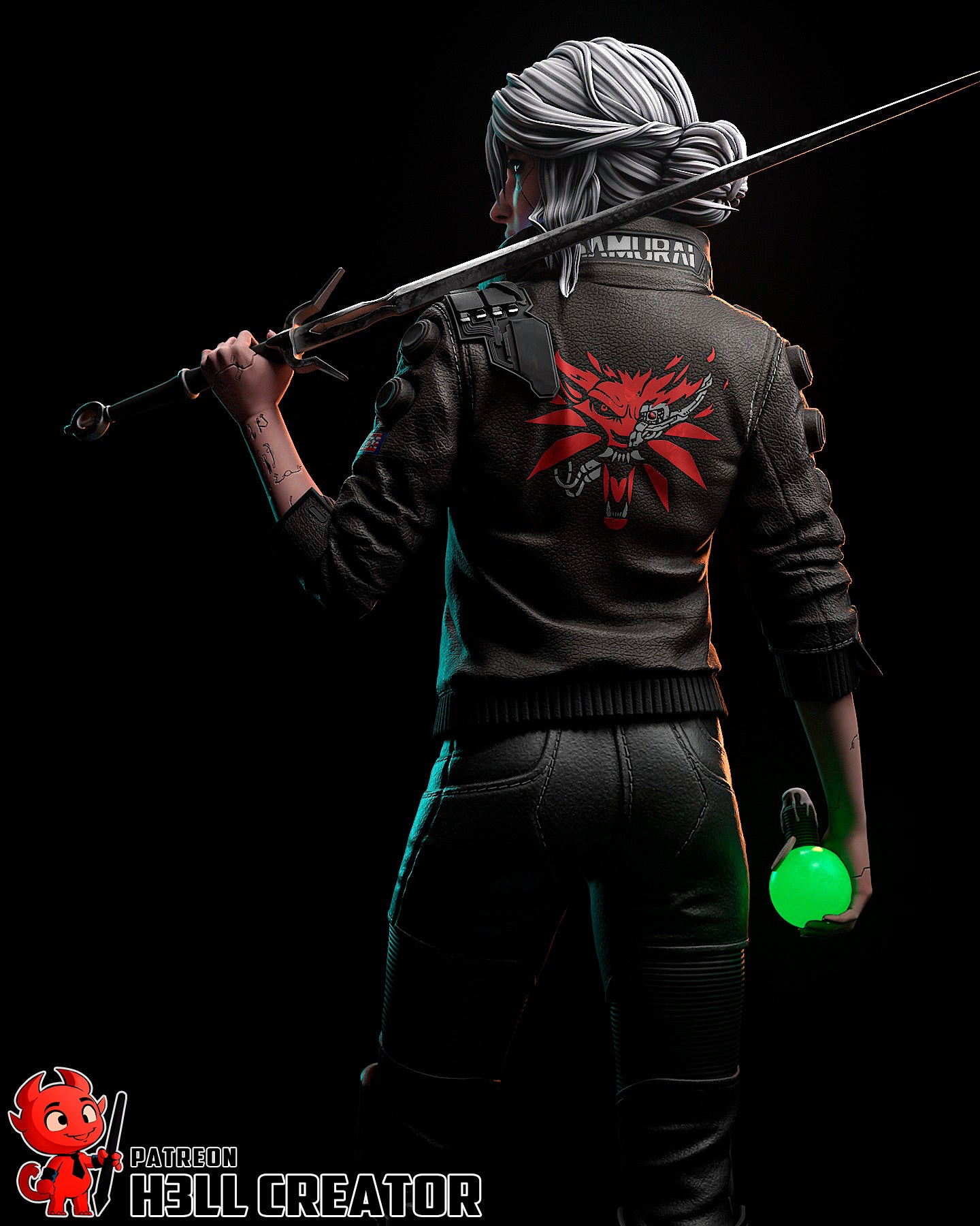 Ciri | Cyberpunk 2077-The Witcher | Handcrafted Figure