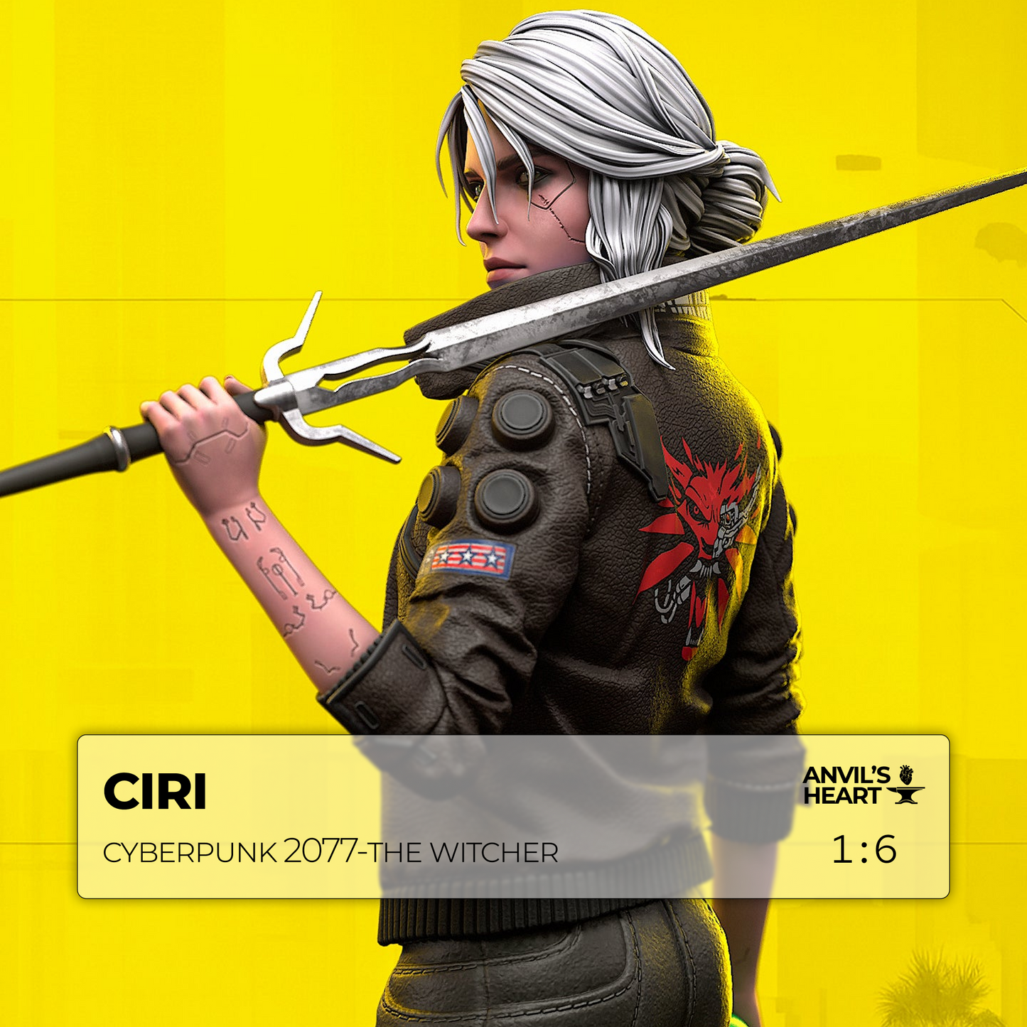 Ciri | Cyberpunk 2077-The Witcher | Handcrafted Figure