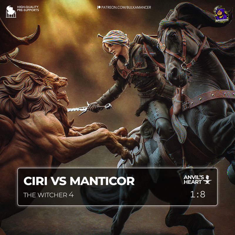 Sword Maiden vs Manticore | Handcrafted Figure