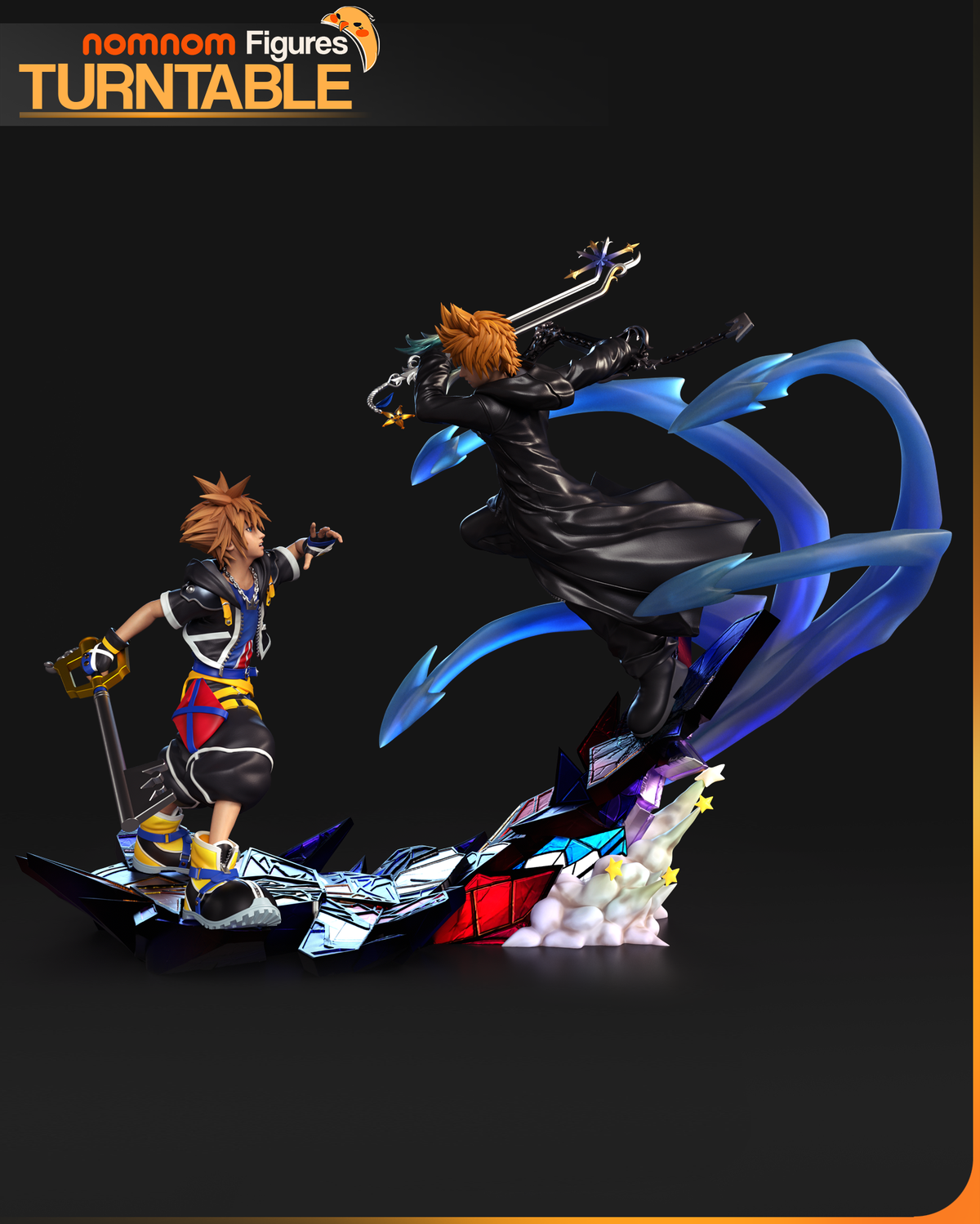 Blonde Blade Warrior & Spiky-Haired Hero | Handcrafted Figure