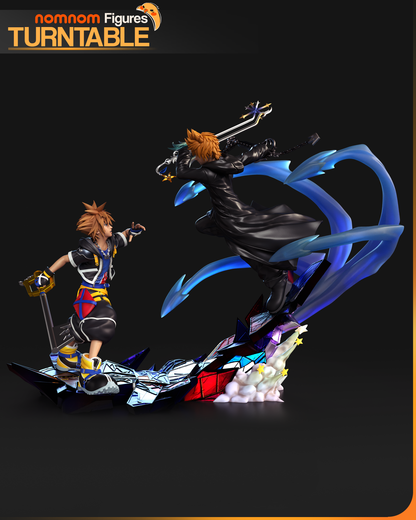 Blonde Blade Warrior & Spiky-Haired Hero | Handcrafted Figure
