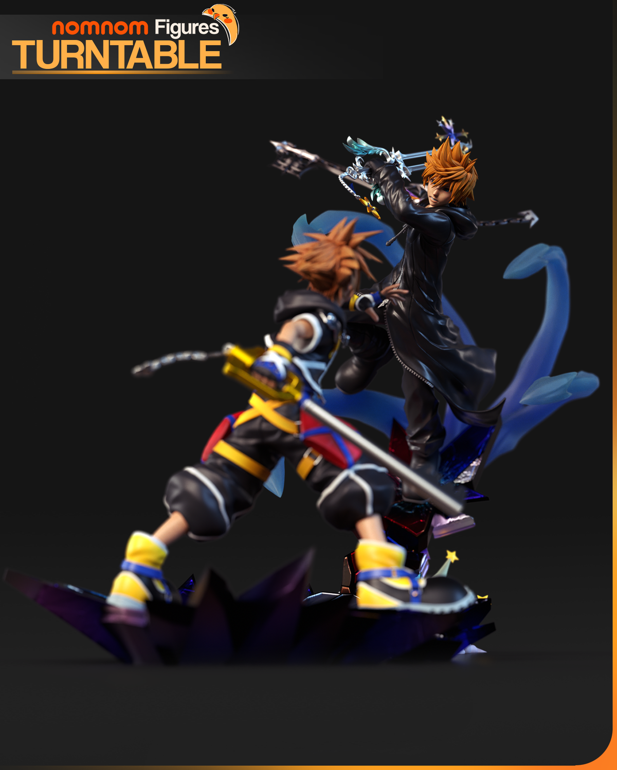 Blonde Blade Warrior & Spiky-Haired Hero | Handcrafted Figure