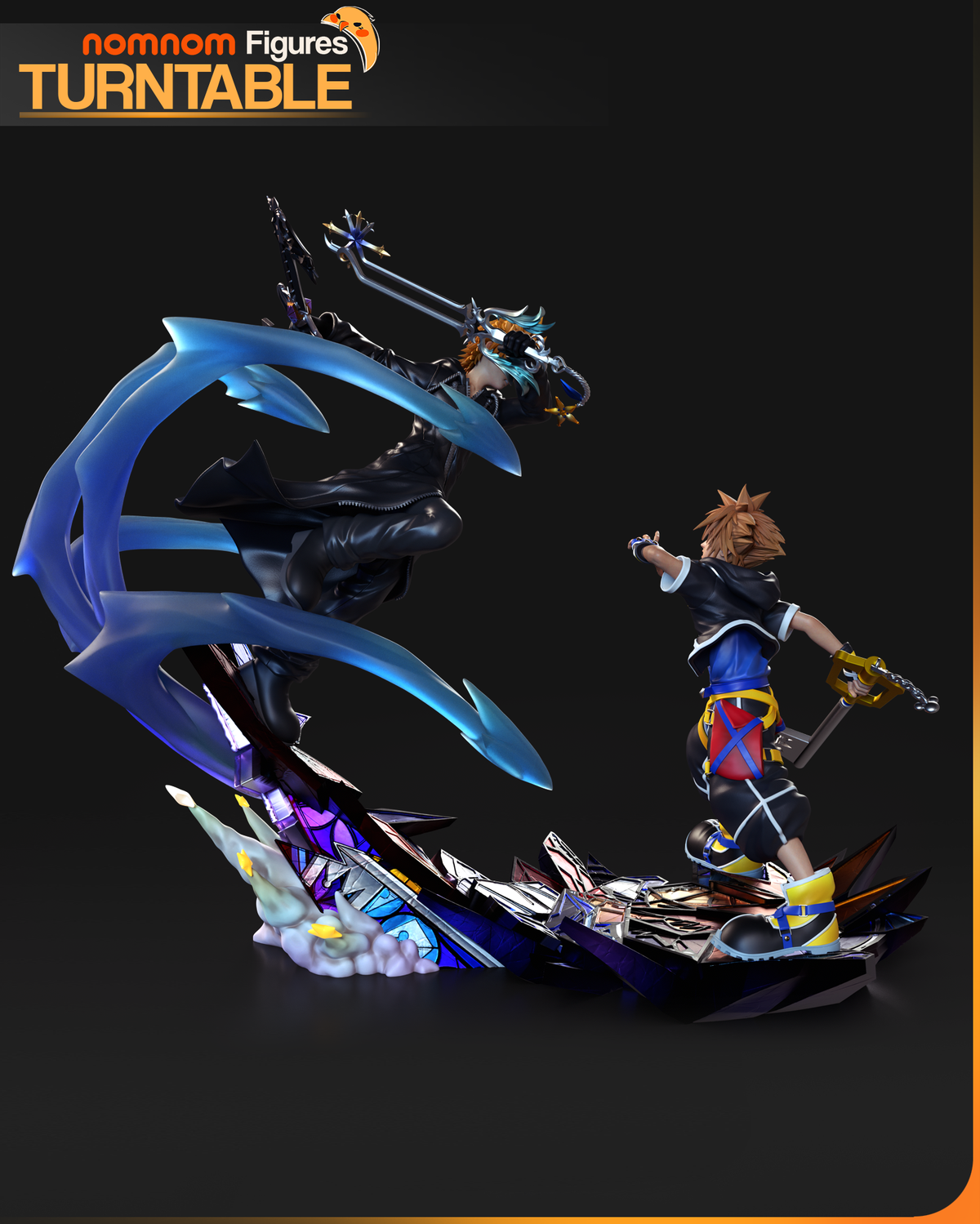 Blonde Blade Warrior & Spiky-Haired Hero | Handcrafted Figure