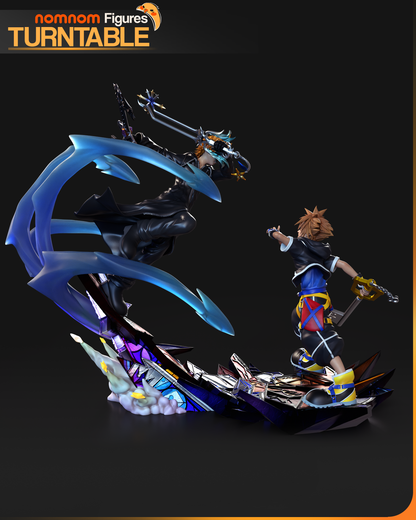 Blonde Blade Warrior & Spiky-Haired Hero | Handcrafted Figure