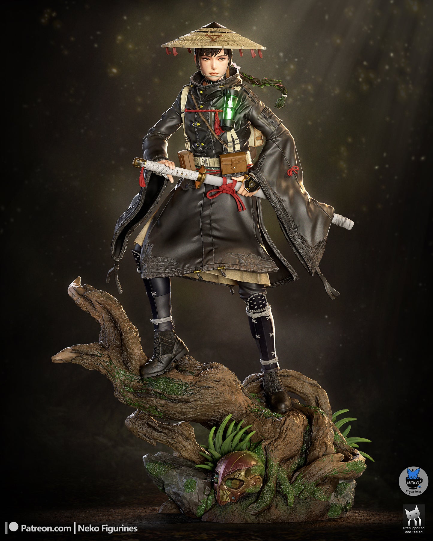 Dark Beast Huntress | Handcrafted Figure
