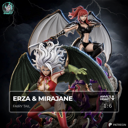 Twin Battle Maidens | Handcrafted Figure