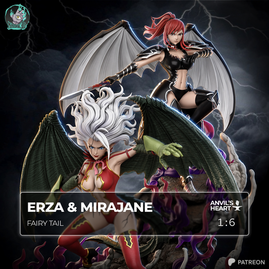 Twin Battle Maidens | Handcrafted Figure
