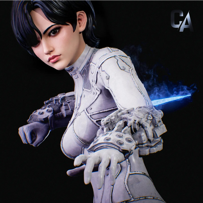 Silver Blade Maiden | Handcrafted Figure