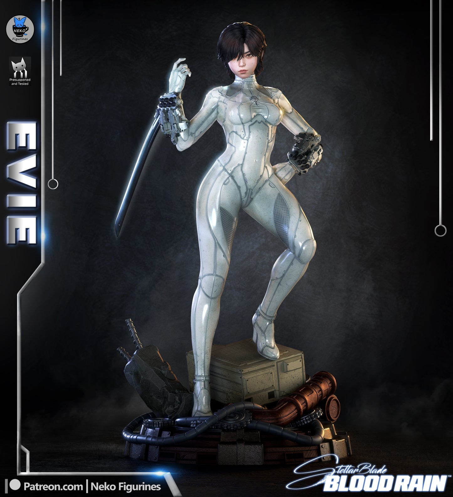 Silver Blade Maiden | Handcrafted Figure
