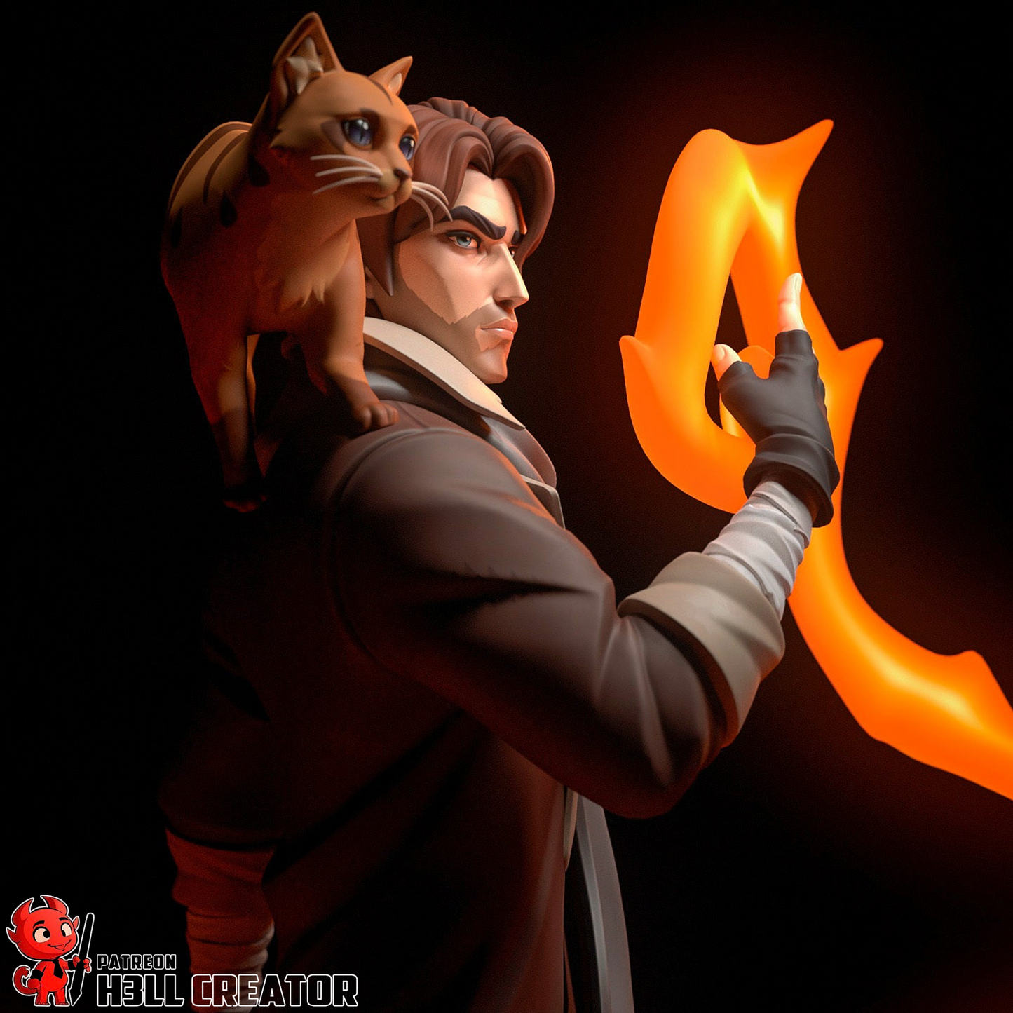 Arcane Fire Wizard | Handcrafted Figure