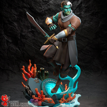 Sea-Pact Sword Wielder | Handcrafted Figure