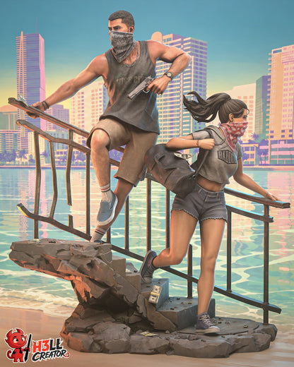 Outlaw Couple | Handcrafted Figure