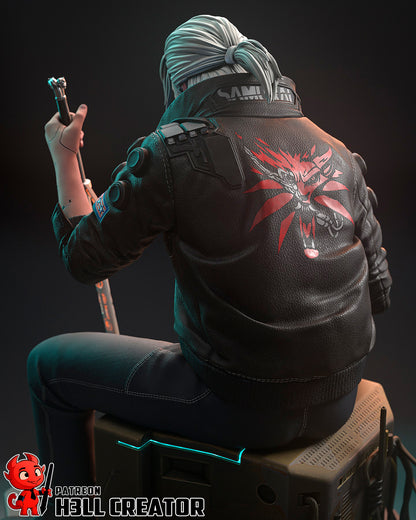 Silverronin (Geralt) | Cyberpunk 2077-The Witcher  | Handcrafted Figure