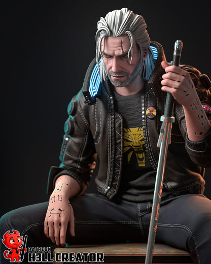 Silverronin (Geralt) | Cyberpunk 2077-The Witcher  | Handcrafted Figure