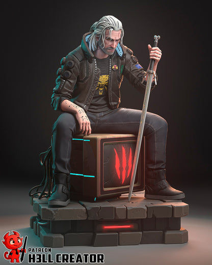 Silverronin (Geralt) | Cyberpunk 2077-The Witcher  | Handcrafted Figure