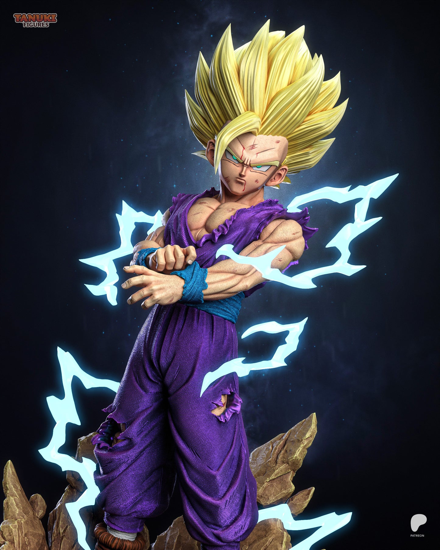 Young Saiyan Warrior (SSJ2) | Handcrafted Figure