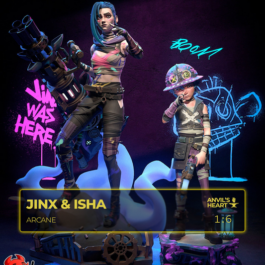 Сrazy Blue Girl & Little Cosplayer| Handcrafted Figure