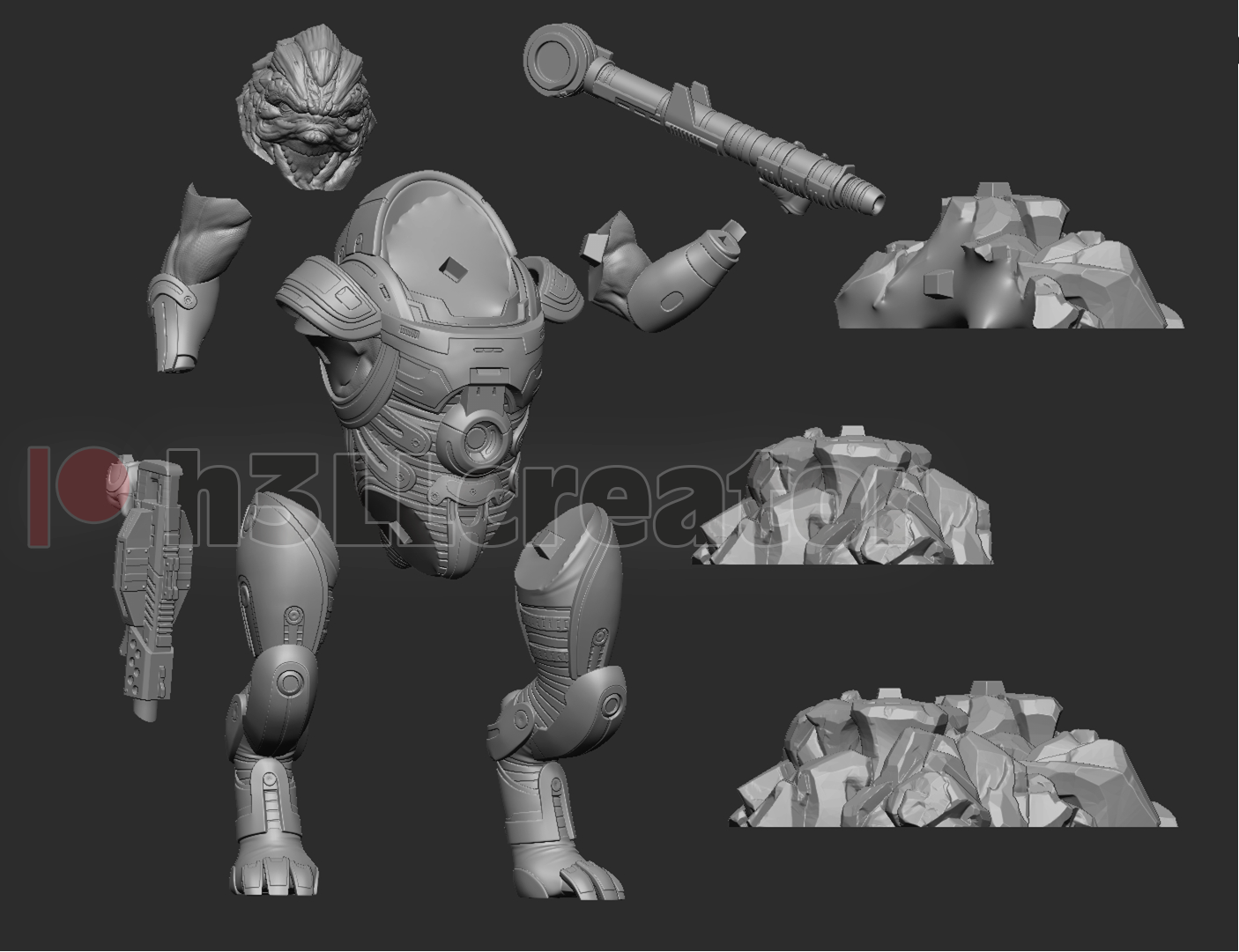 Grunt | Mass Effect | Handcrafted Figure