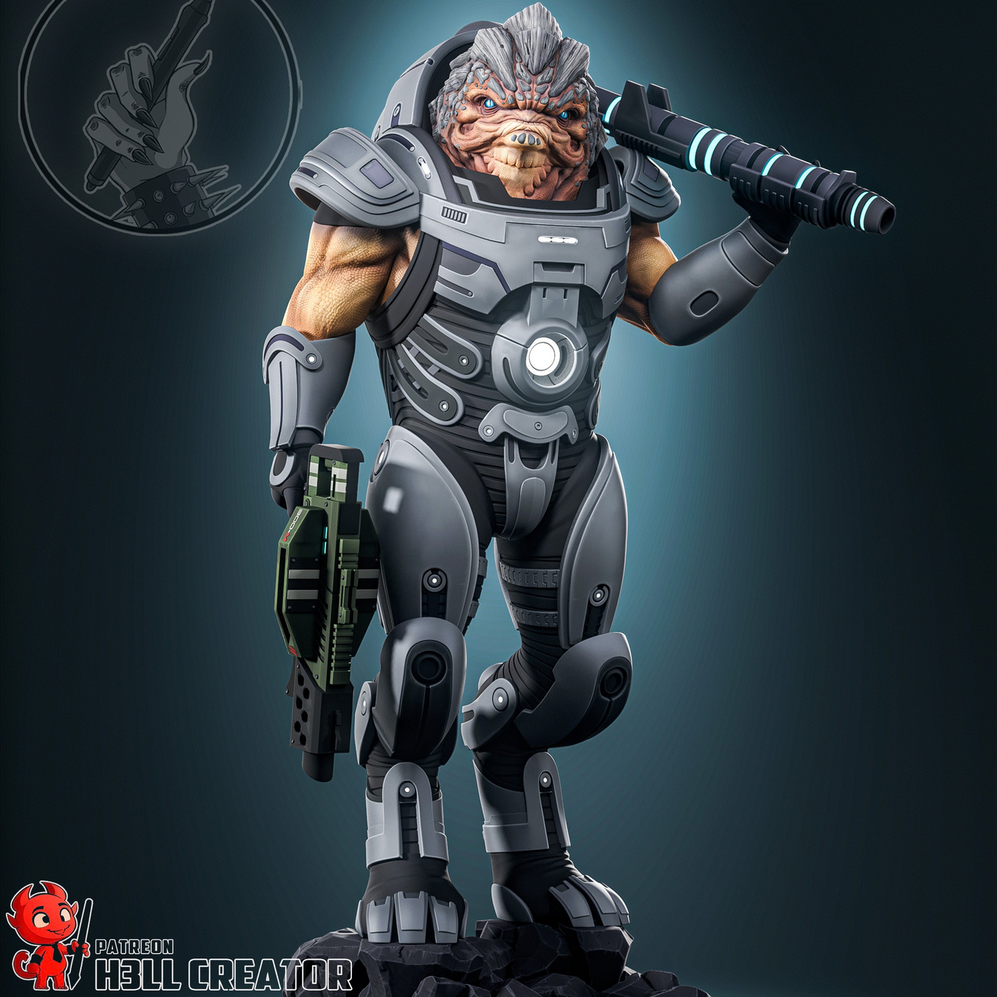 Grunt | Mass Effect | Handcrafted Figure
