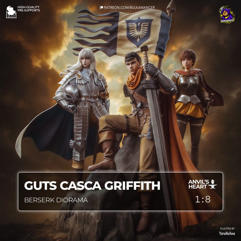 Berserk diorama | Guts Casca Griffith | Handcrafted Figure