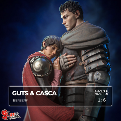 Black Swordsman & Falcon Maiden | Handcrafted Figure
